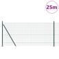 Preview: Geschweißter Drahtzaun mit 13 Flanschenzaunpfosten Grün 0.8x25 m Stahl