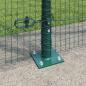 Preview: Gitterzaun mit 13 Flanschpfosten Grün 1.4x25 m Stahl