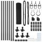 Preview: Graues Metallzaunpfosten-Set Set von 2 Metall 10 x 0.5 m