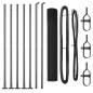 Preview: Graues Zaunpfosten-Set Set aus 2 Grau Metall, PVC 10 x 1 m