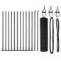 Preview: Zaunpfosten-Set 2er Set Grau Pulverbeschichteter Stahl 25 x 0.5 m