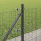 Preview: Zaunpfosten-Set 2er Set Grau Pulverbeschichteter Stahl 25 x 0.5 m