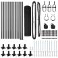 Preview: Zaunpfosten-Set 2er Set Grau Pulverbeschichteter Stahl 25 x 0.5 m