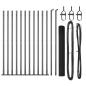 Preview: Zaunpfosten-Set 2er Set Grau Metall und PVC 25 x 1 m Langlebig
