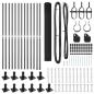 Preview: Zaunpfosten-Set 2er Set Grau Metall und PVC 25 x 1 m Langlebig