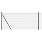 Preview: Zaunpfosten-Set 2er Set Grau Metall und PVC 25 x 1 m Langlebig