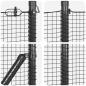 Preview: Zaunpfosten-Set 2er Set Grau Metall und PVC 25 x 1 m Langlebig