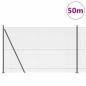 Preview: Schweißdrahtzaun mit 13 Flanschpfosten Grau 1.4x50 m Stahl