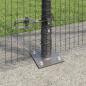 Preview: Welded Wire Fence mit 13 Flanschpfosten Grau 1,4x50 m Stahl