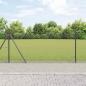 Preview: ARDEBO.de - Geschweißter Drahtzaun mit 13 Flanschpfosten Grau 0,8x100 m Stahl