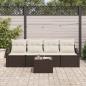 Preview: 5-teilige Garten-Essgruppe mit Kissen Braun Poly Rattan