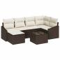 Preview: Garten Essgruppe 7 stk. Braun und Creme