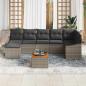 Preview: ARDEBO.de - 8-teilige Garten Sofa Set mit Kissen Grau Polyrattan Akazie