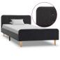 Preview: ARDEBO.de - Bettgestell Dunkelgrau Sackleinen 100x200 cm