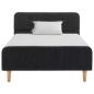 Preview: Bettgestell Dunkelgrau Sackleinen 100x200 cm