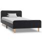 Preview: Bettgestell Dunkelgrau Sackleinen 100x200 cm