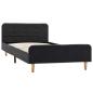 Preview: Bettgestell Dunkelgrau Sackleinen 100x200 cm