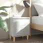 Preview: Nachttisch mit Massivholz-Beinen Betongrau 40x30x50 cm