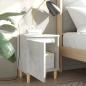 Preview: Nachttisch mit Massivholz-Beinen Betongrau 40x30x50 cm
