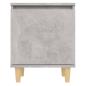 Preview: Nachttisch mit Massivholz-Beinen Betongrau 40x30x50 cm
