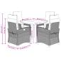 Preview: 5-tlg. Garten-Essgruppe mit Kissen Beige Poly Rattan