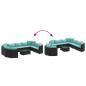 Preview: 10-tlg. Garten-Sofagarnitur mit Kissen Schwarz Poly Rattan