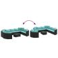 Preview: 10-tlg. Garten-Sofagarnitur mit Kissen Schwarz Poly Rattan