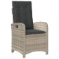 Preview: 9-tlg. Garten-Essgruppe mit Kissen Hellgrau Poly Rattan