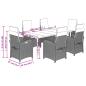 Preview: 7-tlg. Garten-Essgruppe mit Kissen Hellgrau Poly Rattan