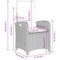 Preview: 7-tlg. Garten-Essgruppe mit Kissen Hellgrau Poly Rattan