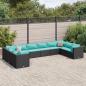 Preview: ARDEBO.de - 10-tlg. Garten-Lounge-Set mit Kissen Schwarz Poly Rattan