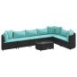Preview: 8-tlg. Garten-Sofagarnitur mit Kissen Schwarz Poly Rattan