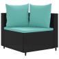Preview: 8-tlg. Garten-Sofagarnitur mit Kissen Schwarz Poly Rattan