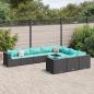 Preview: ARDEBO.de - 10-tlg. Garten-Sofagarnitur mit Kissen Schwarz Poly Rattan