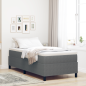 Preview: Boxspringbett mit Matratze Hellgrau Einzel Cordstoff