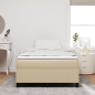 Preview: Boxspringbett mit Matratze Hellgrün Grau Kleines Doppel Cordstoff