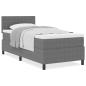 Preview: Boxspringbett mit Matratze Hellgrau 80x200 cm Cordstoff