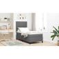 Preview: Boxspringbett mit Matratze Hellgrau 80x200 cm Cord-Stoff