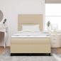 Preview: Boxspringbett mit Matratze Grün Grau Kleines Doppel Cord-Stoff
