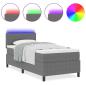 Preview: Boxspringbett mit Matratze & LED Licht Grau 80x200 cm Cordstoff