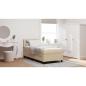 Preview: Boxspringbett mit Matratze & LED Licht Grün Grau 80x200 cm Cordstoff