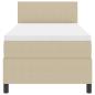Preview: LED Boxspringbett Hellgrau und Weiß 80 x 200 cm Cordstoff