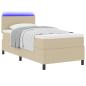 Preview: Boxspringbett mit Matratze & LED Licht Grün Grau 80x200 cm Cordstoff