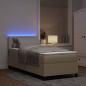 Preview: Boxspringbett mit Matratze & LED Licht Grün Grau 80x200 cm Cordstoff