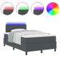 Preview: Boxspringbett mit Matratze & LED Dunkelgrau Kleines Doppelbett Cordura-Stoff