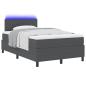 Preview: Boxspringbett mit Matratze & LED Dunkelgrau Kleines Doppelbett Cordura-Stoff