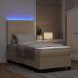 Preview: Boxspringbett mit Matratze & LED Licht Grün Grau 80x200 cm Rippstoff