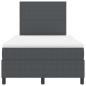Preview: Boxspringbett mit Matratze & LED Dunkelgrau Kleines Doppel Cordstoff