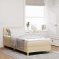 Preview: ARDEBO.de - Boxspringbett mit Matratze Creme 80x200 cm Stoff