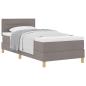 Preview: ARDEBO.de - Boxspringbett mit Matratze Taupe 90x190 cm Stoff